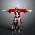 Male Character With White Hair Wearing Red Coat And Outstretched Arms