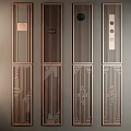 Traditional Chinese Partition Design With Intricate Patterns Vertical Lines And Copper Frames 3d model