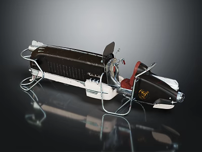 Vintage Style Yacht With Distinct Structure And Seating 3d model