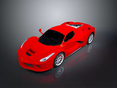 Red Sports Car With Sleek Design Black Windows And Silver Wheels 3d model