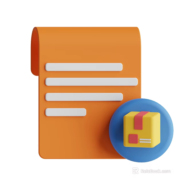 Orange Paper List With White Lines And Blue Circle Yellow Package For Daily Necessities 3d model 