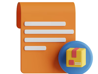 Orange Paper List With White Lines And Blue Circle Yellow Package For Daily Necessities 3d model