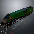 Vintage Green Steam Train With Black Front Section And Detailed Exterior Design