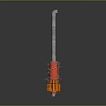 Advanced Military Weapon Featuring Orange Red Metal Parts And White Launch Tube Structure