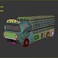 Dark Blue Armored Truck With Rugged Design Multiple Wheels Roof Lights And Large Cargo Area