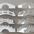 Various Stone Bridge Architectural Models With Ornate Railings And Arch Designs 3d model