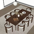 Quiet table and chair combination 3d model