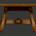 Stylish Wooden Long Table Furniture With Smooth Tabletop And Curved Legs