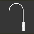 Modern Kitchen Chrome Faucet With Sleek Curved Spout And Shiny Reflective Surface