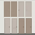 Modern Flush Swing Doors With Neutral Color Tones And Wood Grain Designs