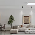 Modern Bright Open Plan Living And Dining Room With Smart TV And Stylish Interior Design