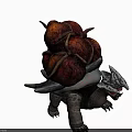 Mythical Fantasy Beast With Fiery Lava Orbs On Back And Armored Scales