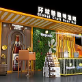 Modern Global Craft Beer Bar Interior With Bar Counter Stools And Beer Bottles
