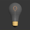 Pixelated Light Bulb With Reflective Surface And Golden Base Design