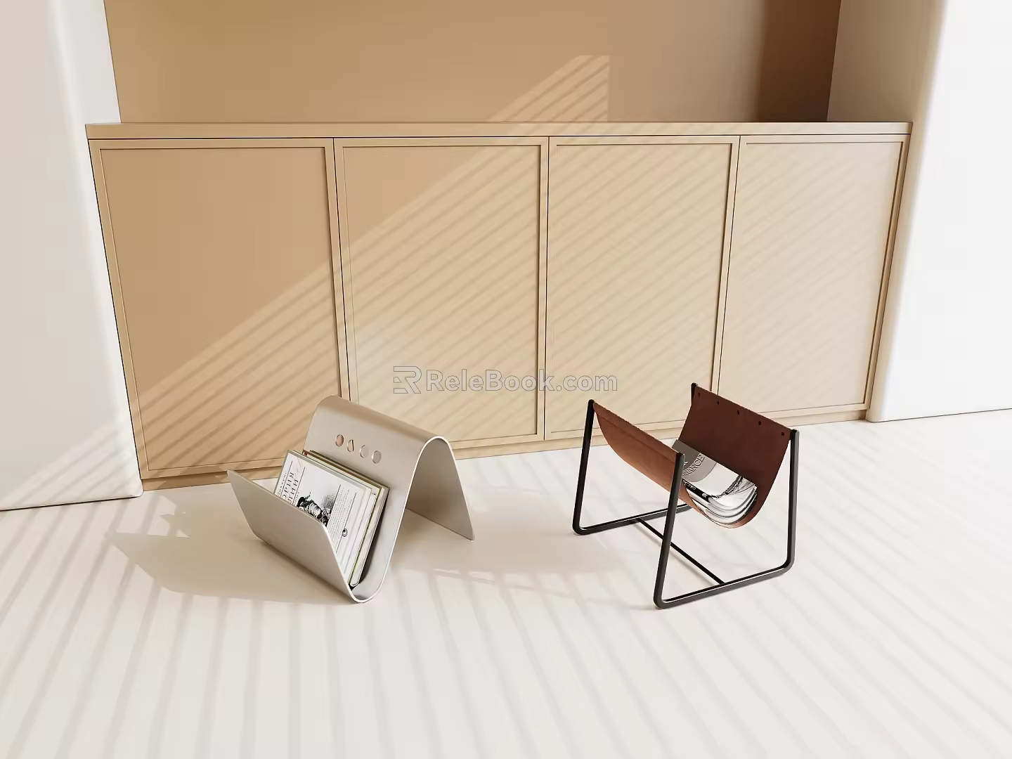Modern Bookshelf Magazine Rack Book Rack 3d model
