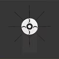 Space Rocket Component With Cylindrical Structure Orange Black Sections And Solar Blades