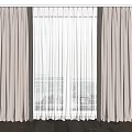 Elegant Neutral Curtains With White Sheer Layers For Modern Window Interior