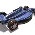 Blue F1 Race Car With Sleek Aerodynamic Body And Large Wheels
