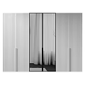 Minimalist Modern Chest of Drawers with Glass Door and Vertical Stripes Panels