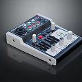 Professional Commercial Audio Mixer with Control Knobs Sliders Buttons and Indicator Lights