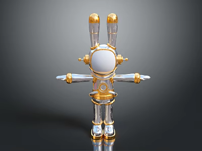 Dark Background Wall With Modern Gold And Transparent Decorative Figurine 3d model