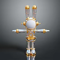 Dark Background Wall With Modern Gold And Transparent Decorative Figurine