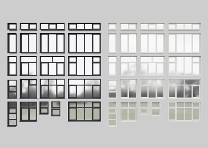 Modern window Aluminum alloy window casement window floor to ceiling window sliding window 3d model