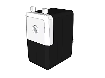 Black And White Compact Kitchen Appliance With Round Control And Top Knobs 3d model