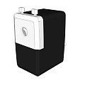 Black And White Compact Kitchen Appliance With Round Control And Top Knobs