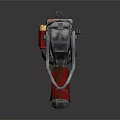 Modern Mechanical Weapon With Metal Structure Red Component And Tactical Hooks 3d model
