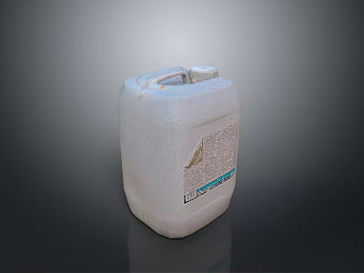 White Plastic Large Capacity Household Cleaning Liquid Container With Handle And Label 3d model