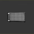 Single Bed With Black Frame And Gray Plaid Bedspread And Pillow 3d model