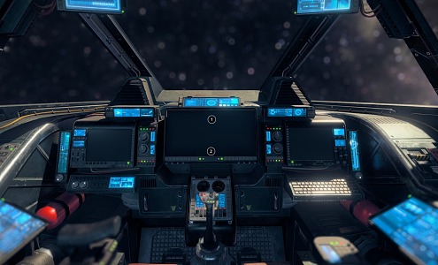 Heavy Fighter Sci-Fi Cockpit 3d model