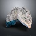 3D Model Natural Stone Rock With Detailed Surface Texture Blue Accent Irregular Shape 3d model
