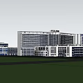 Modern Urban Architecture Complex with Green Roofs Lush Trees Parks Roads and Parking Areas