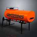 Orange Oil Tank Featuring PETMOH 45 Marking And Black Support Stand