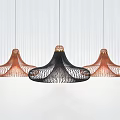 Modern Woven Pendant Lights In Black And Copper Hanging For Minimalist Interiors