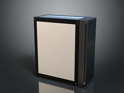 Sleek Black Electronic Device Enclosure With White Front Panel And Modern Design 3d model