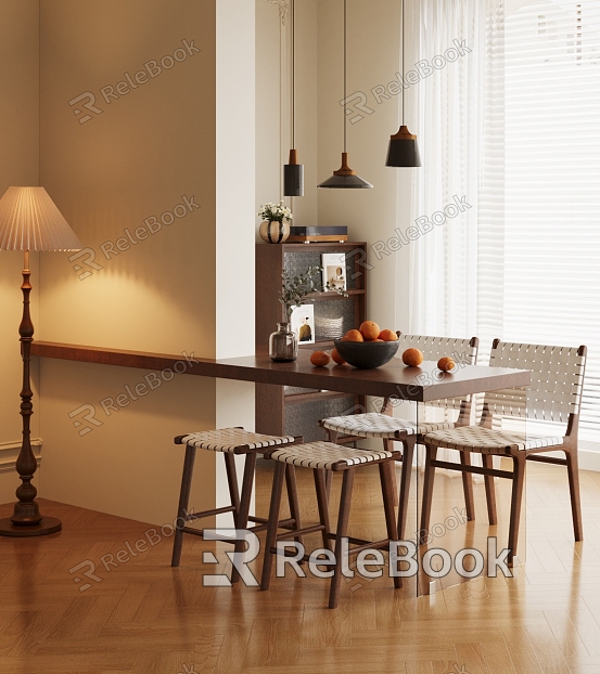 Quiet wind small apartment dining table for four model