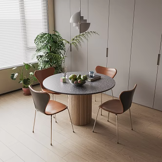 Modern Dining Table Chair Combination Dining Table Chair 3d model
