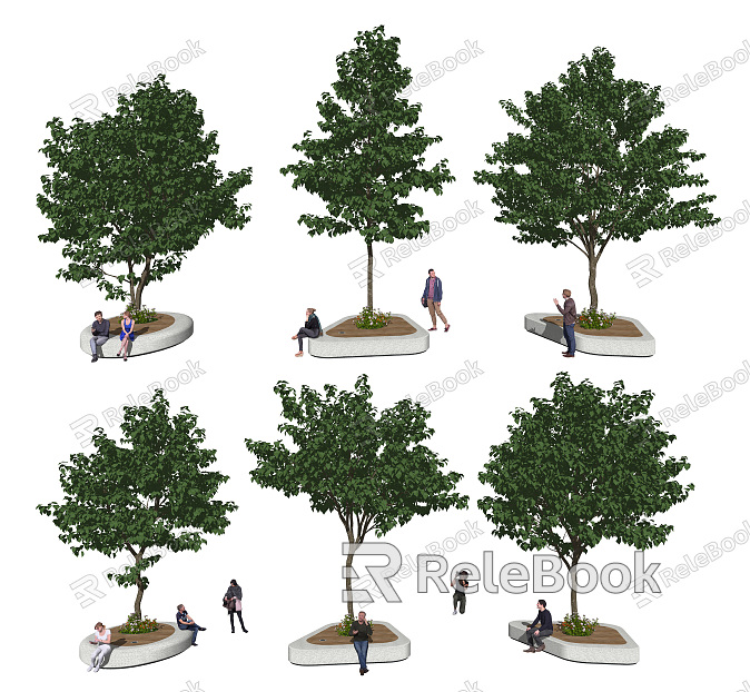 Modern Tree Landscape Tree Outdoor Trees Flowers model