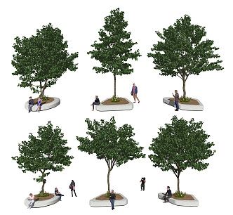 Modern Tree Landscape Tree Outdoor Trees Flowers 3d model