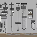 Modern Black Shower Heads with Handheld Sprayer and Bathroom Accessories for Contemporary Bathrooms