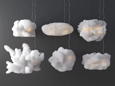 Creative Cloud Shaped Chandeliers with Unique Design and Soft Lighting for Modern Spaces 3d model