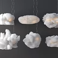 Creative Cloud Shaped Chandeliers with Unique Design and Soft Lighting for Modern Spaces 3d model