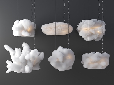 Cotton Clouds Decorative Light Clouds Light Clouds Light Clouds Decorative Restaurant Clouds Chandelier Guest Restaurant Chandelier 3d model