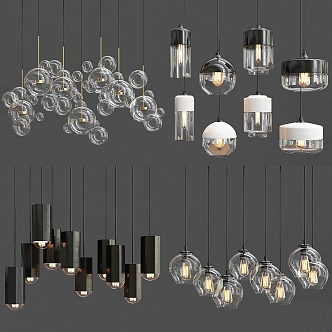 Modern chandelier luminaire 3d model