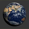 Detailed Earth Globe With Blue Oceans Brown Continents And Reflective Surface