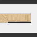 Modern Staircase Design With White Platform Black Handrail And Wooden Steps