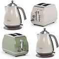 Delonghi Cream And Green Retro Kitchen Appliances Including Toasters And Kettles For Modern Home